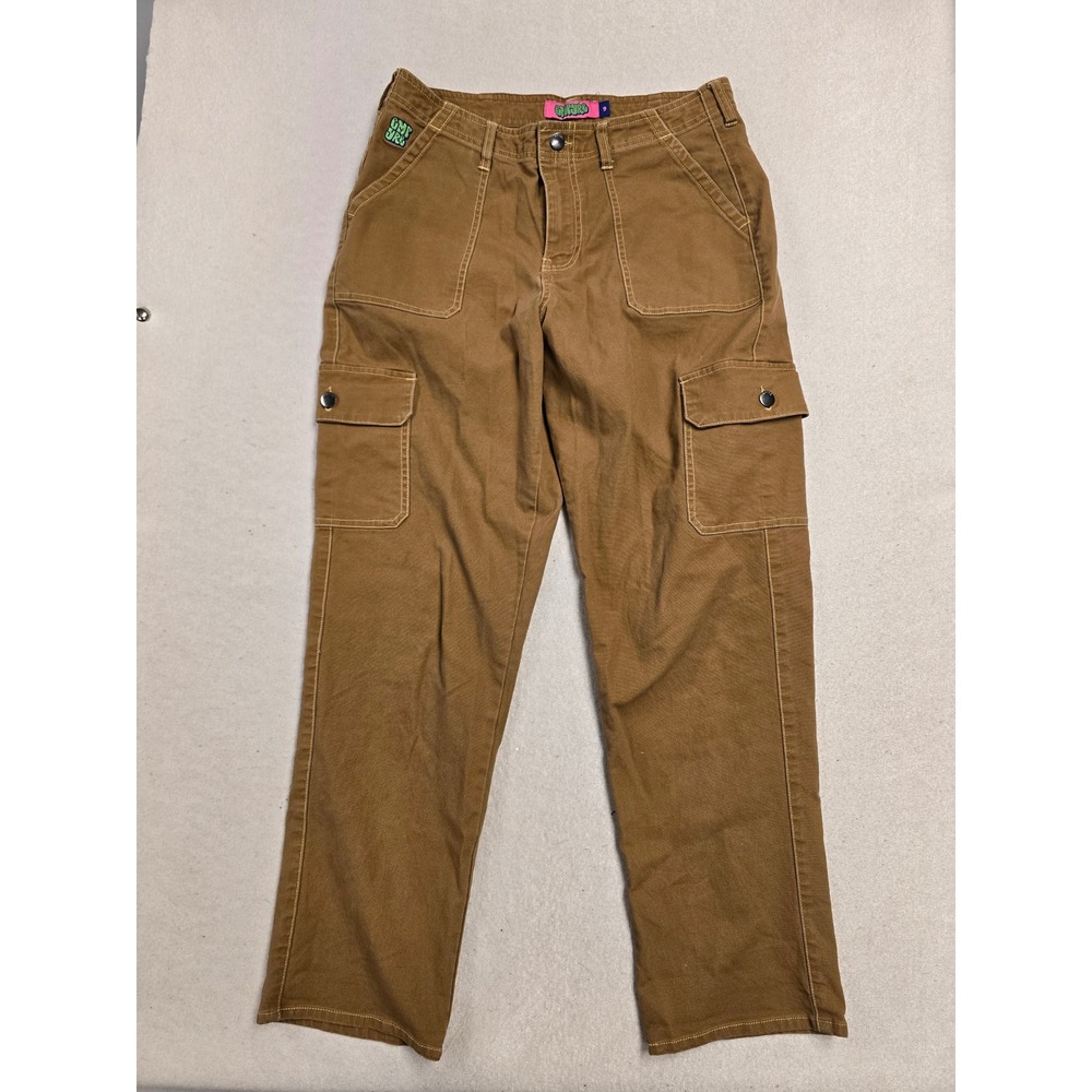 Empyre Brown Canvas Cargo Pants womens Size 9 Straight Leg Utility Streetwear